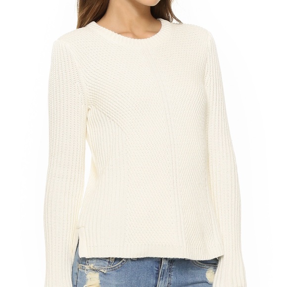 Madewell Sophia Ribbed Textured Cream Sweater - L - Picture 1 of 12